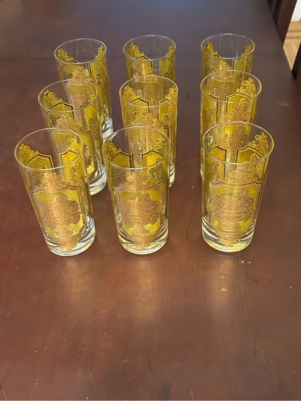 Vintage Culver 22kt gilt gold highball glasses